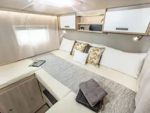 4 berth motorhome hire rear bed