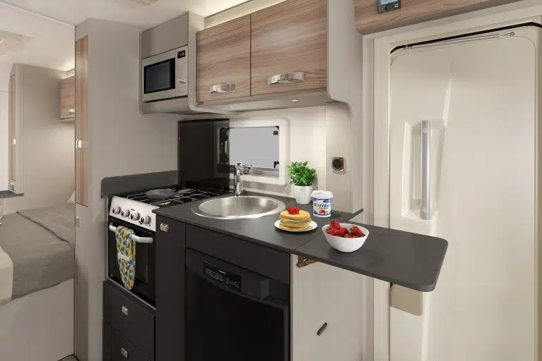 motorhome hire swift edge kitchen