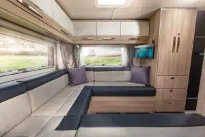 6 berth luxury motorhome hire autotrail scout rear lounge side