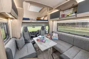 Autotrail Expedition C73 motorhome hire front lounge